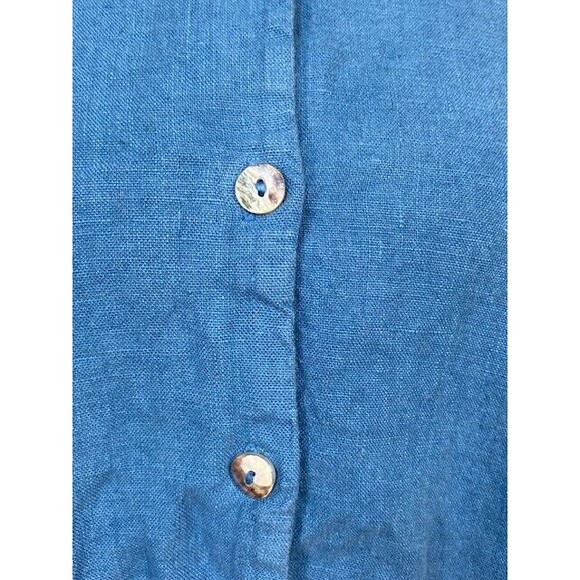 Bryn Walker Sz M Blue Linen Tunic Dress Minimalistic Coastal Bohemian Oversized - Picture 4 of 11